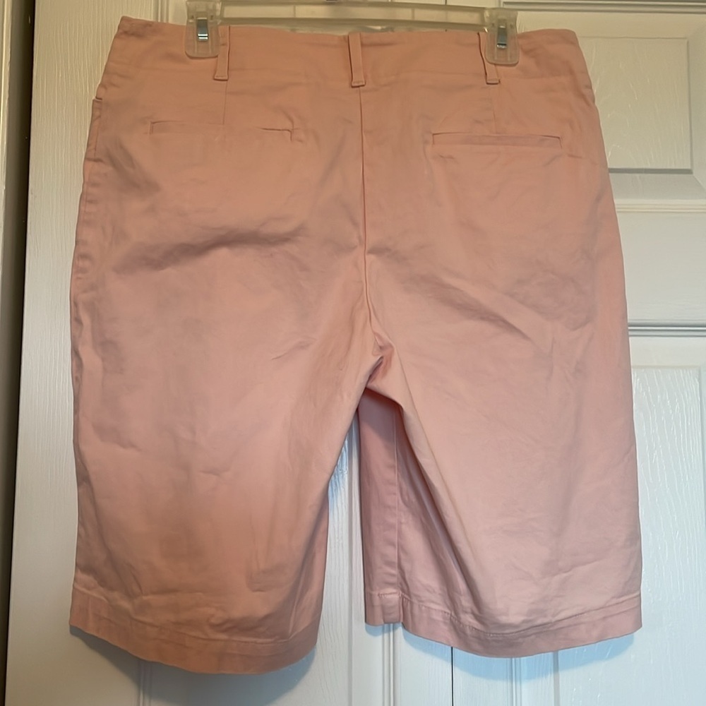 Talbots 10 light pink walking shorts front/back pockets cotton/spandex feminine - Picture 6 of 9